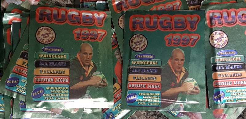 Panini 1997 Rugby Trading Cards (100 sealed packets, each with 6 cards) sold together as one lot