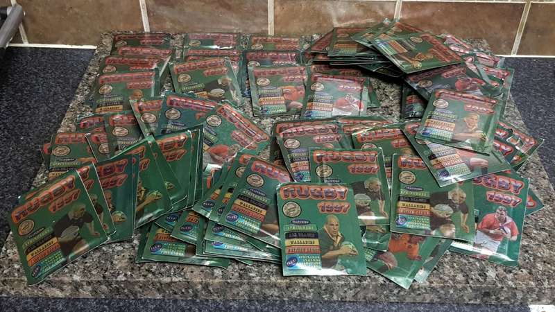 Panini 1997 Rugby Trading Cards (100 sealed packets, each with 6 cards) sold together as one lot