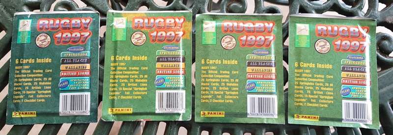 Panini 1997 Rugby Trading Cards (100 sealed packets, each with 6 cards) sold together as one lot