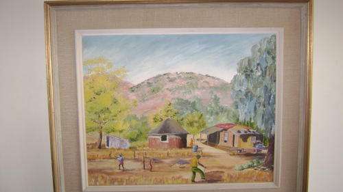 P ALLEN - Village scene in mountain surroundings, "Venterskroon"