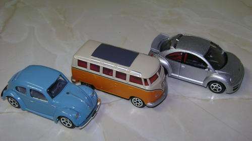 VW toy cars - Microbus, Classic Beetle and Modern Beetle - New