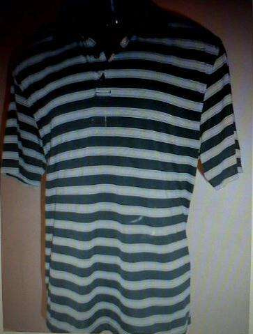 Men's Black & White Golf Shirt (Size:L)