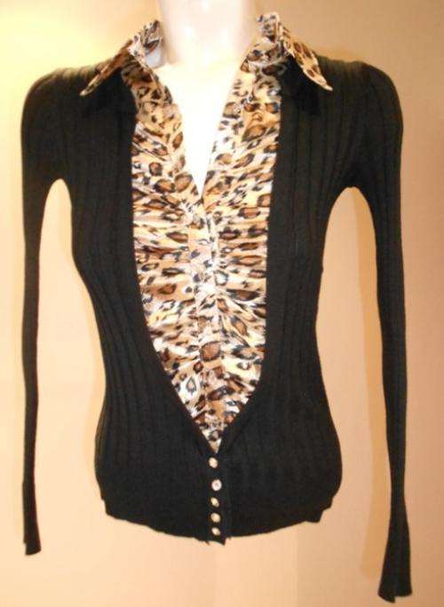 CLEARANCE SALE: Black Jersey with Leopard Print (S/M & M/L)
