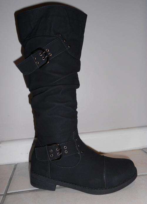 Black Knee High Flat Boots
