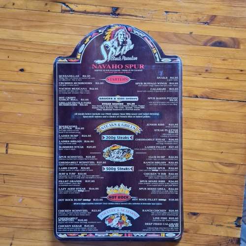 Vintage spur menu X 3
