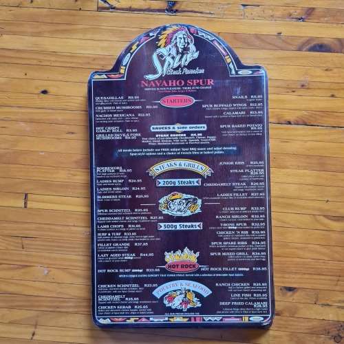 Vintage spur menu X 3