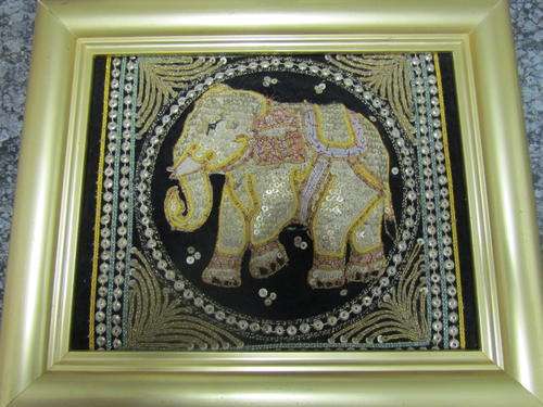 LOVELY  GOLDEN FRAMED ORIENTAL ELEPHANT !!