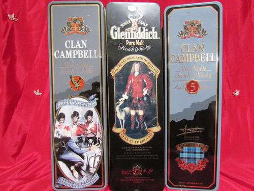 WOW!! 2 CLAN CAMPBELL AND 1 GLENFIDDICH TINS!!