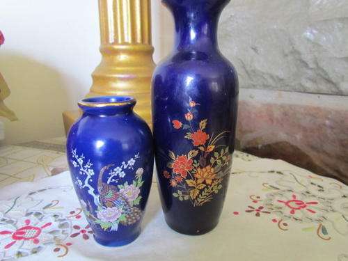 Nice oriental style blue peacock vase and flower vase!!!