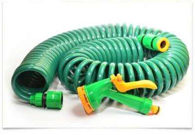 50FT COILED HOSE PLUS SPRAY HEAD AND TAP ADAPTER. CHRISTMAS SPECIAL!!!