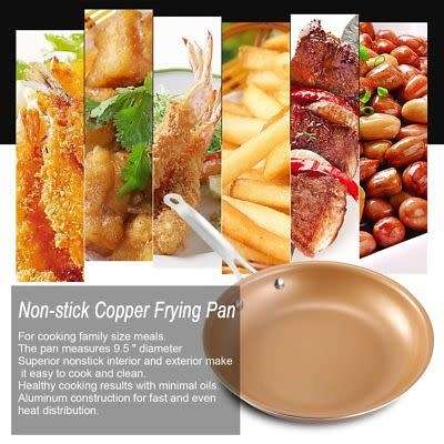 Non-stick Copper Frying Pan Ceramic Coating For Induction cooking & Gas 9/10In 5