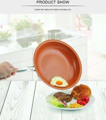 Non-stick Copper Frying Pan Ceramic Coating For Induction cooking & Gas 9/10In 5
