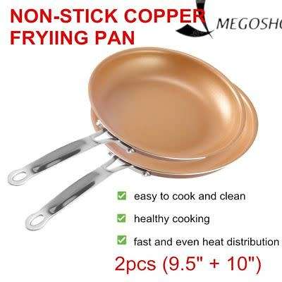 Non-stick Copper Frying Pan Ceramic Coating For Induction cooking & Gas 9/10In 5