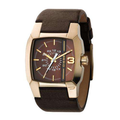 Diesel DZ1297 Men's Watch with Leather Strap Gold Ip Case & Brown Dial(Genuine With Tags) Brand New.