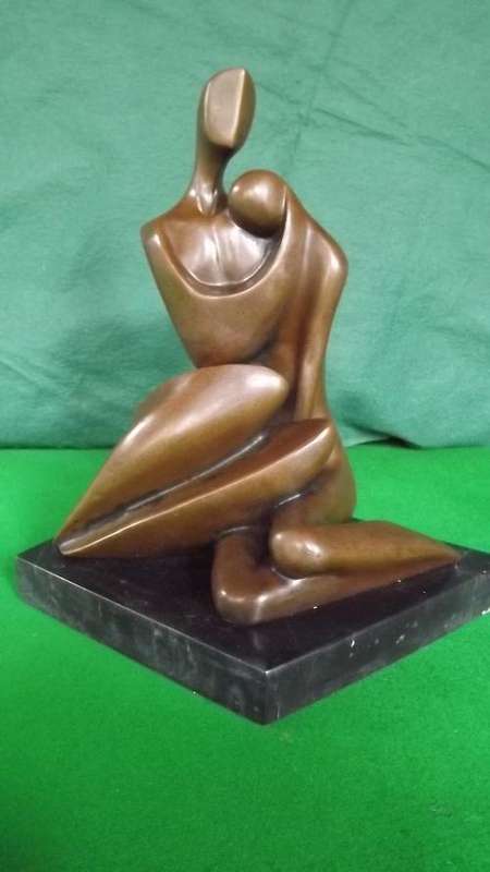 BRONZE MODERN MAN AND WOMAN SIGNED THOMAS