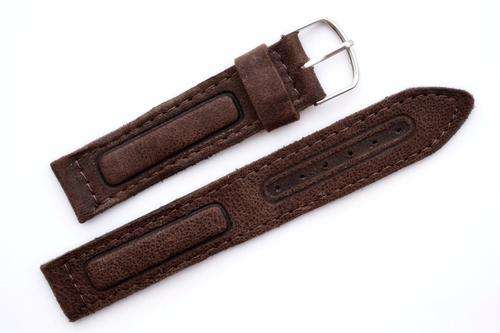 18 mm Brown Military Calf Leather Watch Strap Band