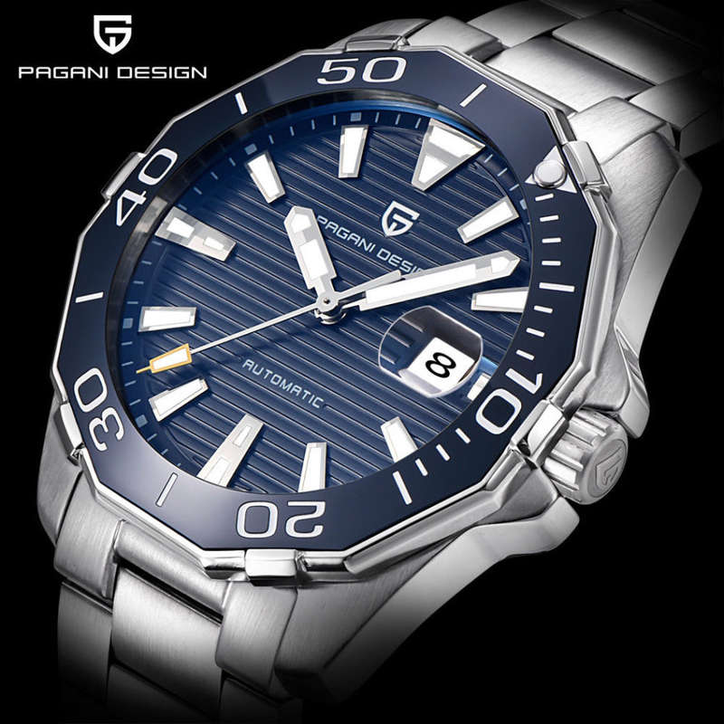 PAGANI design 47mm Chronograph, blue men's watch