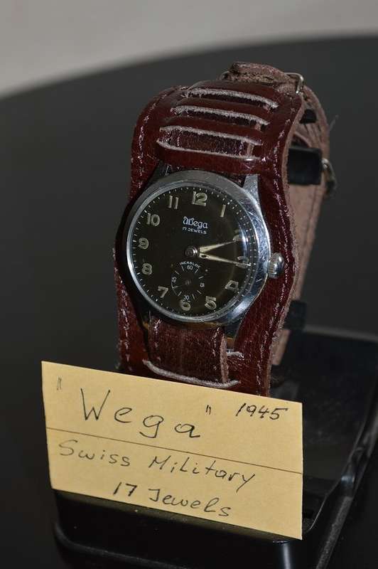 WEGA SWISS MILITARY WATCH 1945-50 with new leather strap