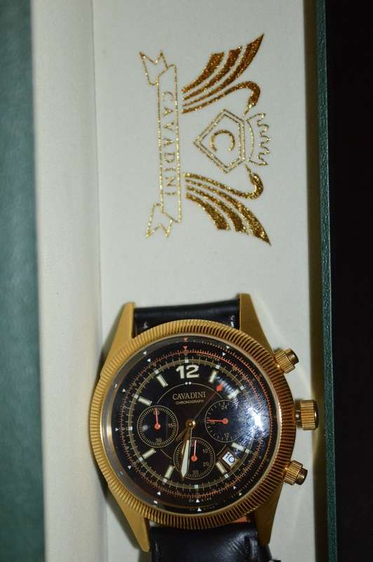 WEEKEND SPECIAL Cavadini XXL mens CHRONOGRAPH AVIATION  watch MAKE A BOLD STATMENT