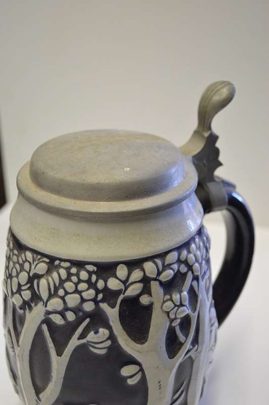 Nice RARE  grey and cobolt blue 1986 Deumler and Breiden  HOHR Beer stein