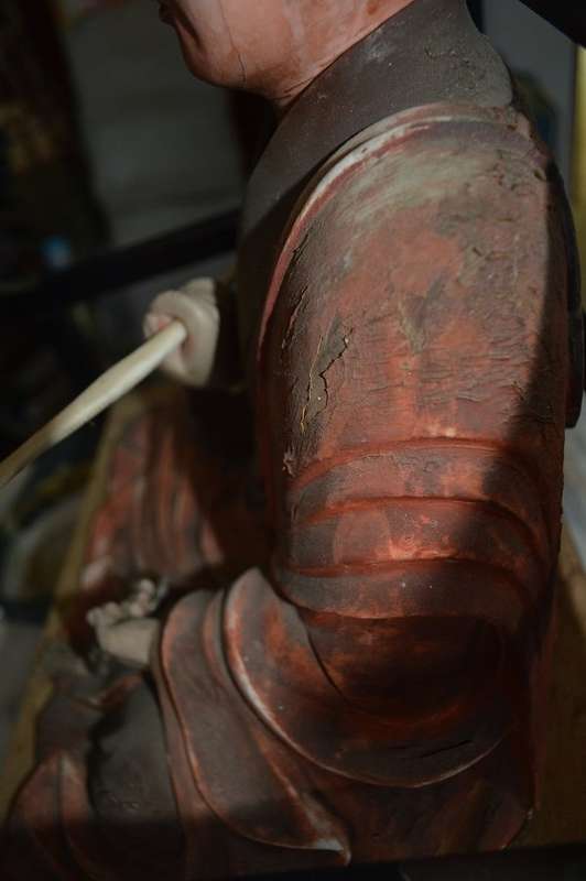 LARGE Antique  Japanese Wooden Kobo Daishi Kukai Statue very very rear REDUCED