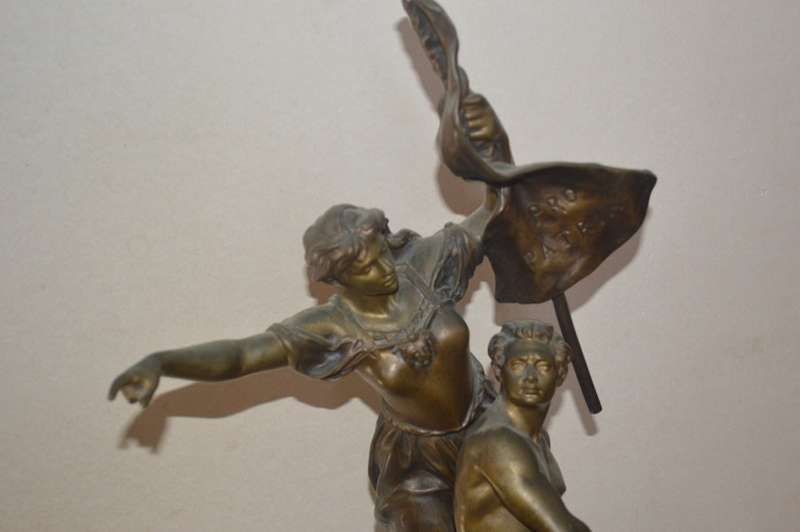 'Pro Patria', large patinated bronze sculpture by Gaudez