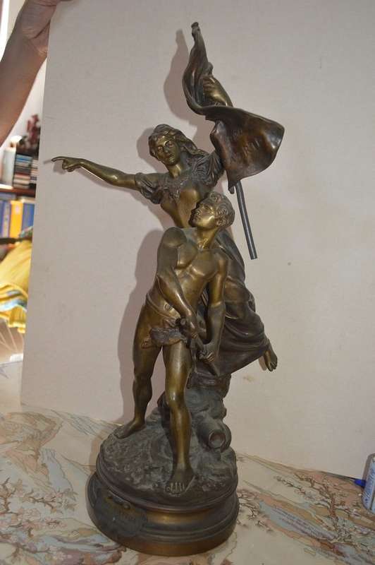 'Pro Patria', large patinated bronze sculpture by Gaudez