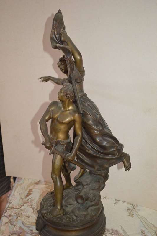 'Pro Patria', large patinated bronze sculpture by Gaudez