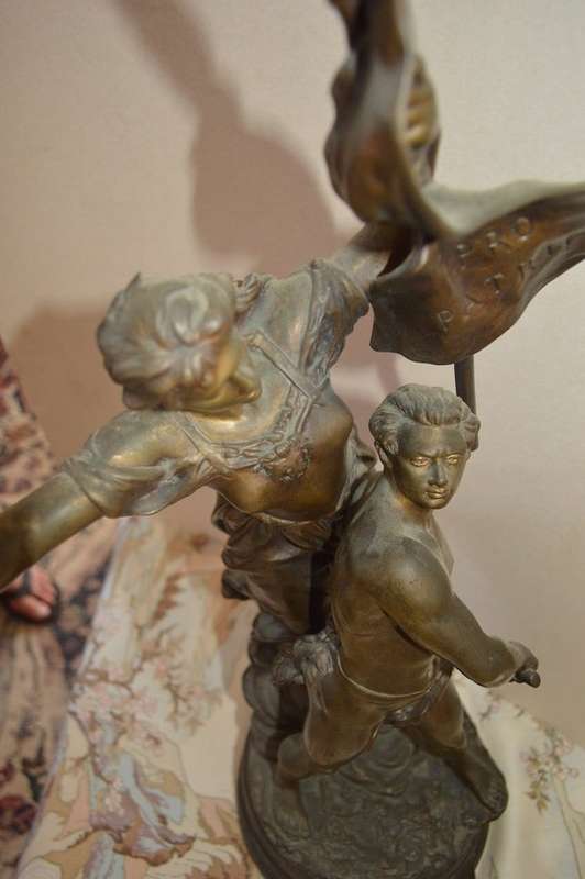 'Pro Patria', large patinated bronze sculpture by Gaudez