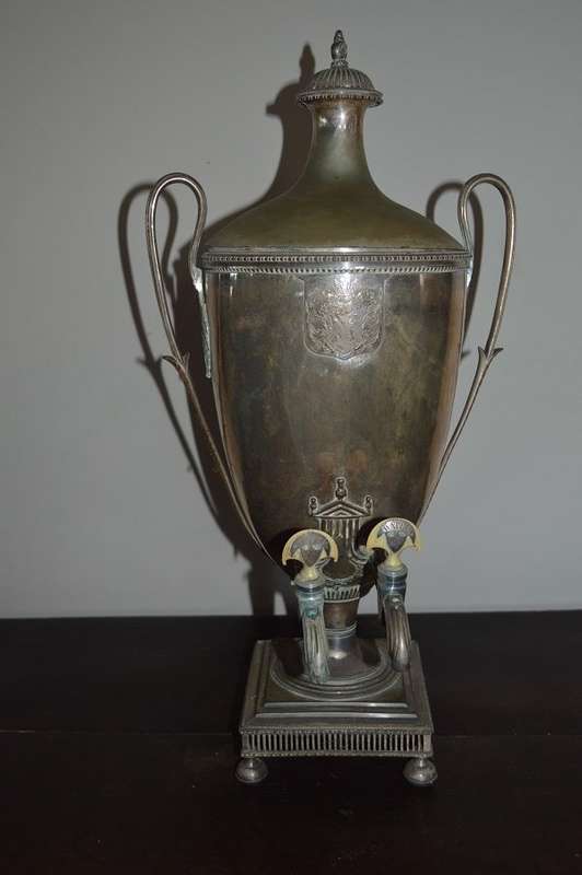 Rare 2 tap English Sheffield  silver plated Victorian Samovar (Adams style) 60cm##