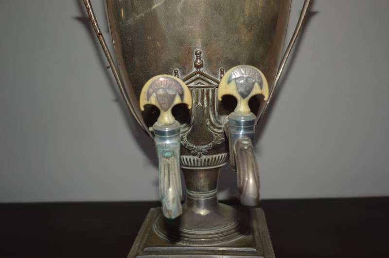 Rare 2 tap English Sheffield  silver plated Victorian Samovar (Adams style) 60cm##