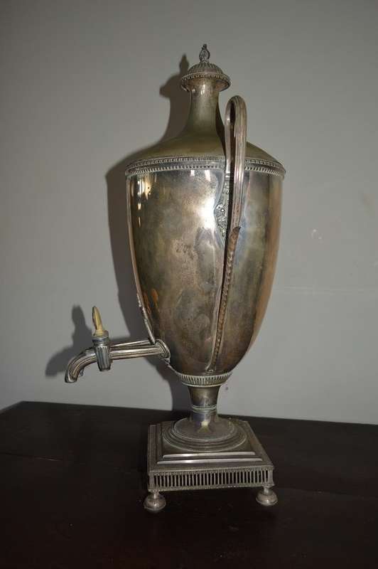 Rare 2 tap English Sheffield  silver plated Victorian Samovar (Adams style) 60cm##