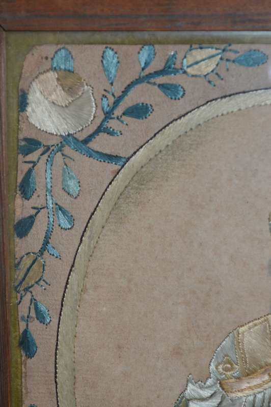 A unique one of a kind silk stiched picture of St nicholas who brought the children back to life