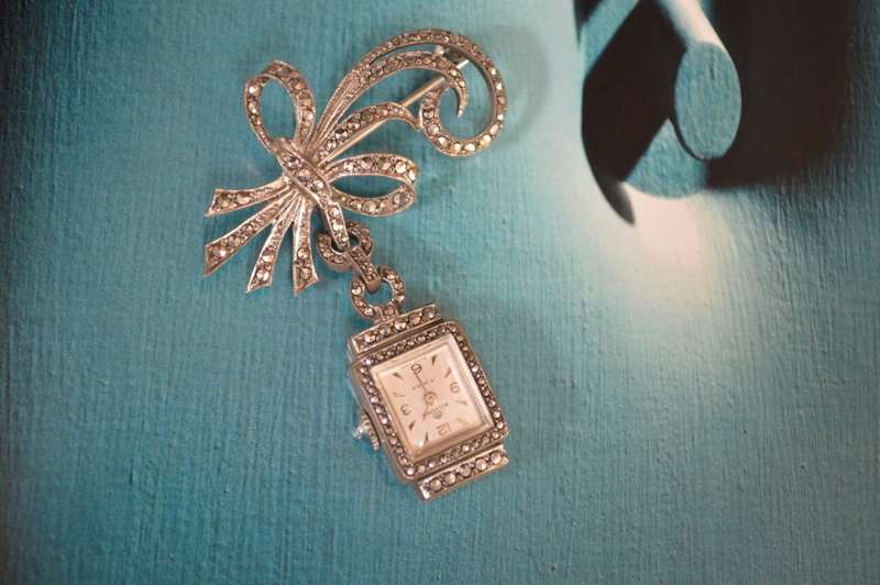 Bucherer Marcasite watch brooch STUNNING Reduced