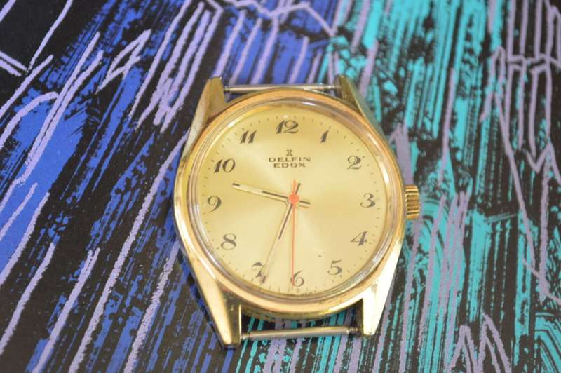 Vintage Delfin Edox Swiss mens watch