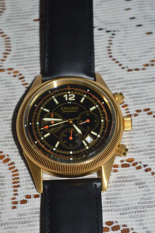 WEEKEND SPECIAL Cavadini XXL mens CHRONOGRAPH AVIATION  watch MAKE A BOLD STATMENT