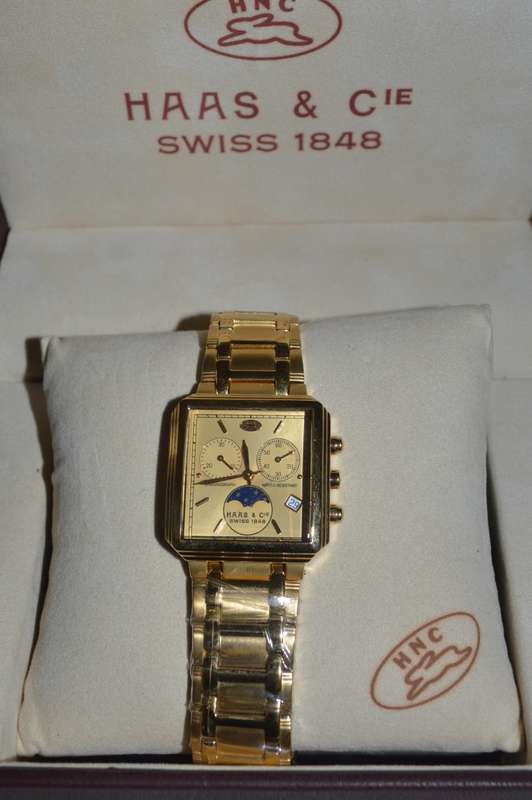Men s Watches Haas and Cie SWISS chronograph and moonphase watch nos was listed for 2 950.00 on 17 Jan at 13 16 by kee63 in East London ID 576963561