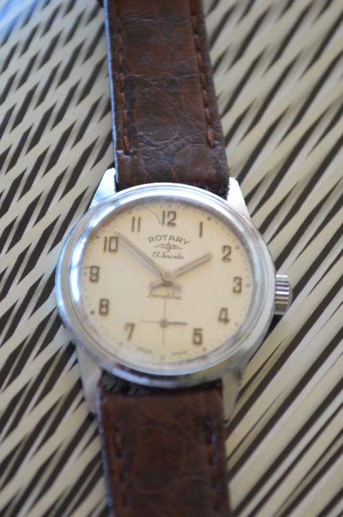 Rotary 17 Jewel Incabolc with sub second dial very nice