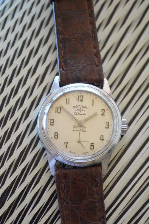 Rotary 17 Jewel Incabolc with sub second dial very nice