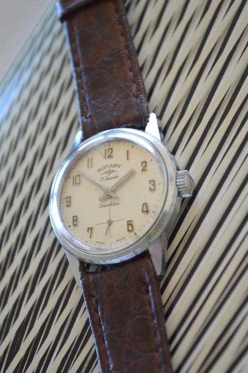 Rotary 17 Jewel Incabolc with sub second dial very nice