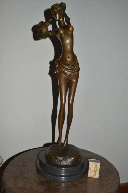 REDUCED Bronze African water girl height 58cm REDUCED weight 6.5kg