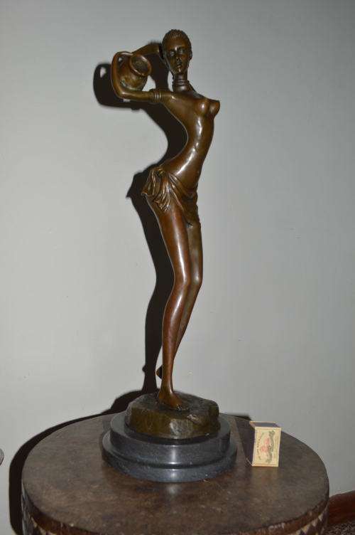 REDUCED Bronze African water girl height 58cm REDUCED weight 6.5kg