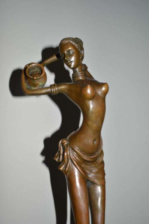 REDUCED Bronze African water girl height 58cm REDUCED weight 6.5kg