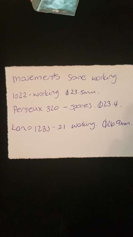 3 watch movements 2x working as per pictures 1022 , perseux, Lanco