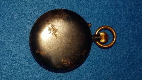 Swiss gun metal grey pocket watch