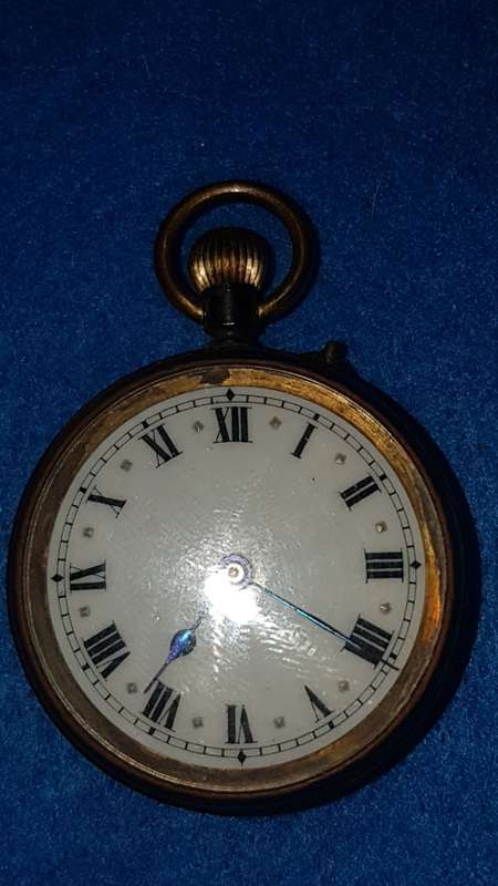 Swiss gun metal grey pocket watch