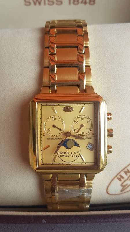 Haas and Cie SWISS chronograph and moonphase watch nos#WEEKEND SPECIAL