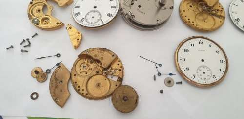 Elgin Pocket Watch Spares , Parts & General Elgin Job lot.