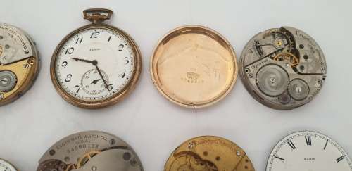 Elgin Pocket Watch Spares , Parts & General Elgin Job lot.