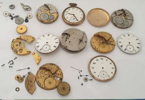 Elgin Pocket Watch Spares , Parts & General Elgin Job lot.
